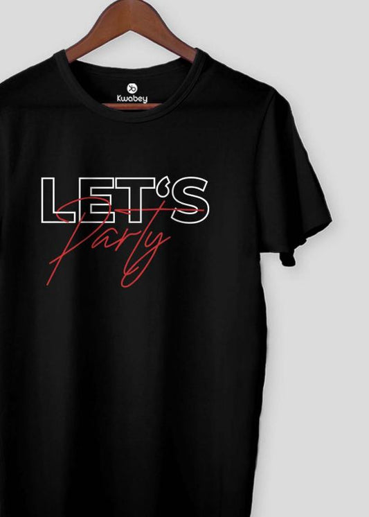Lets Party Black Half Sleeve t-shirt For Men