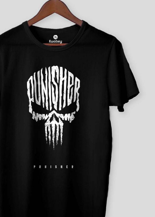 Punisher Melting Black Half Sleeve T-shirt For Men
