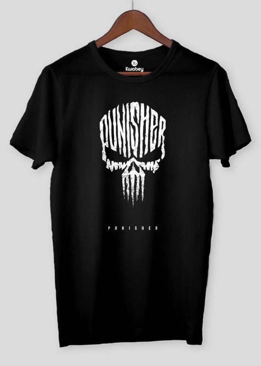 Punisher Melting Black Half Sleeve T-shirt For Men