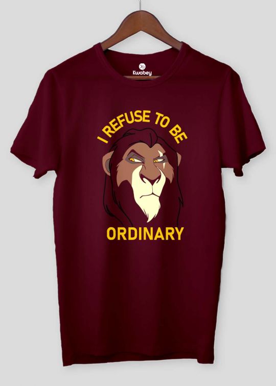 Mufasa Maroon Half Sleeve T-shirt For Men