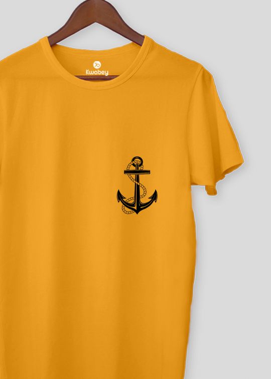 Anchor Mustard Half Sleeve T-Shirt For Men
