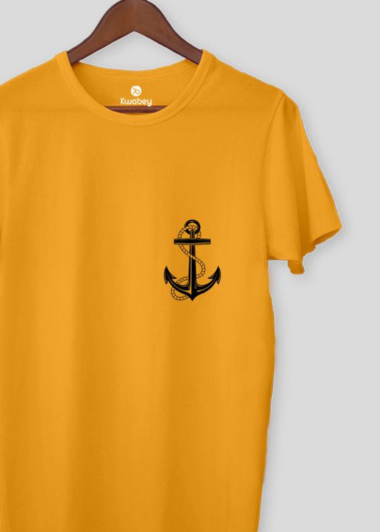 Anchor Mustard Half Sleeve T-Shirt For Men