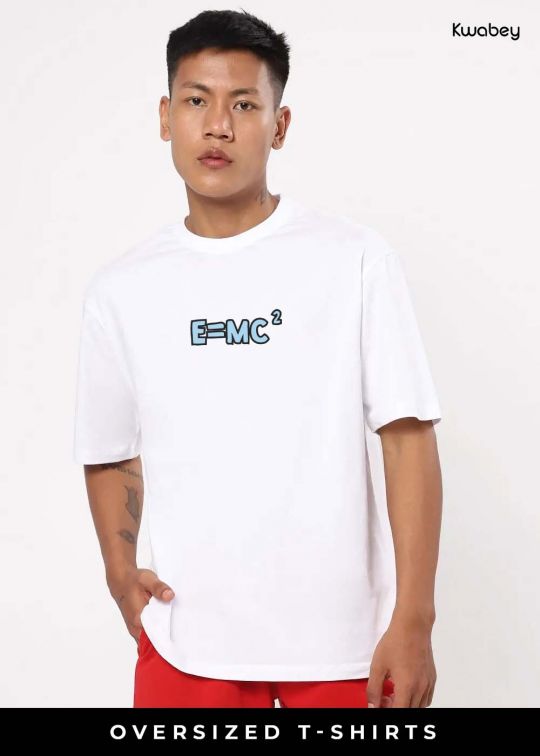 Albert Einstein White Oversized T-Shirt For Men