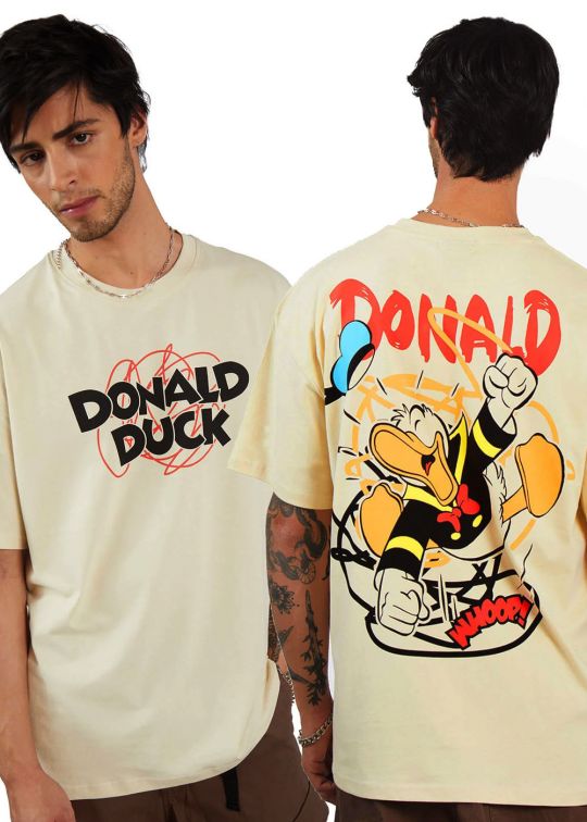 Crazy Donald Beige Oversized T-Shirt For Men