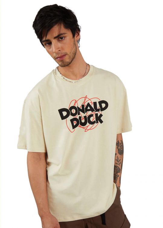 Crazy Donald Beige Oversized T-Shirt For Men