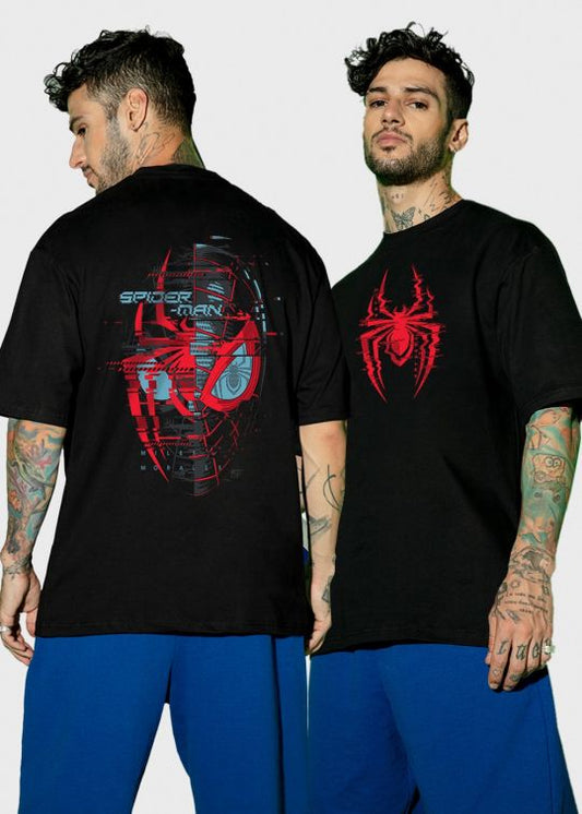 Spiderweb Black Oversized T-Shirt For Men