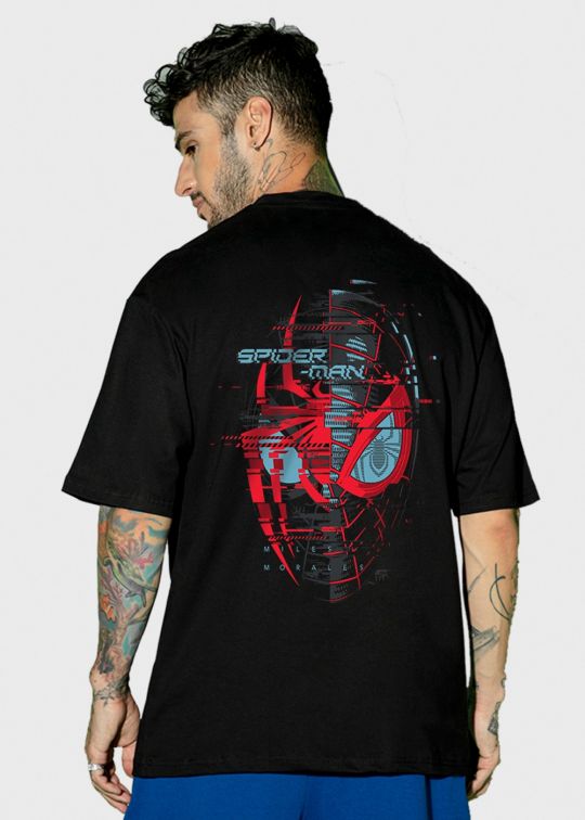 Spiderweb Black Oversized T-Shirt For Men