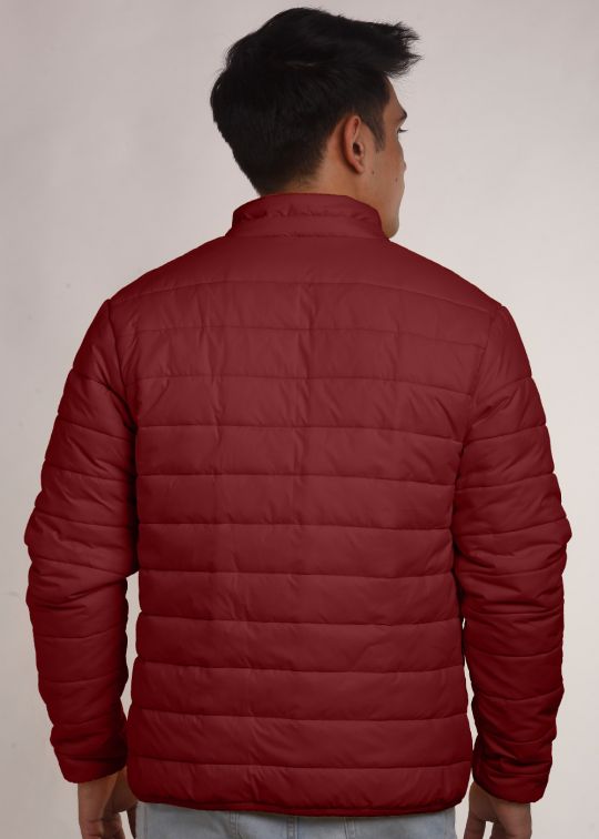 Maroon Puffer Jacket For Men