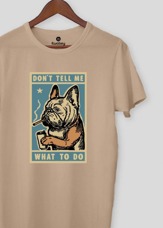 Dont Tell Me Beige Half Sleeve T-shirt For Men