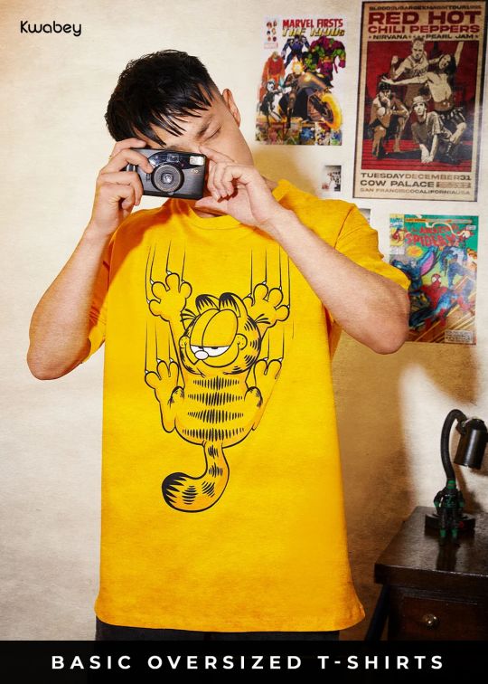 Garfield Mustard Oversized T-shirt For Men