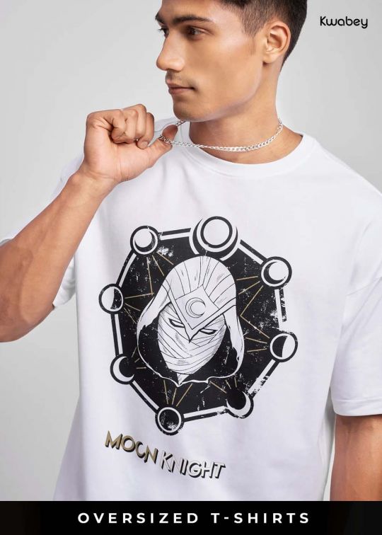 Moon Knight Mask White Oversized T-shirt For Men