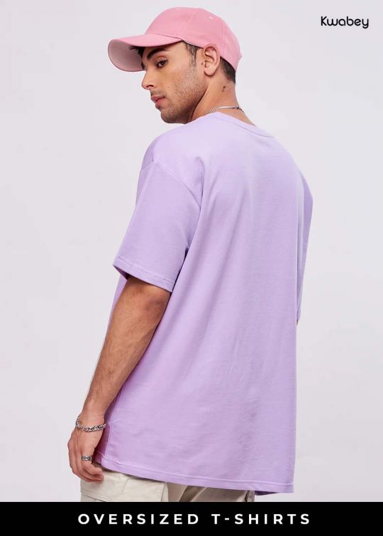 Stay Groovy Lilac Oversized T-shirt For Men