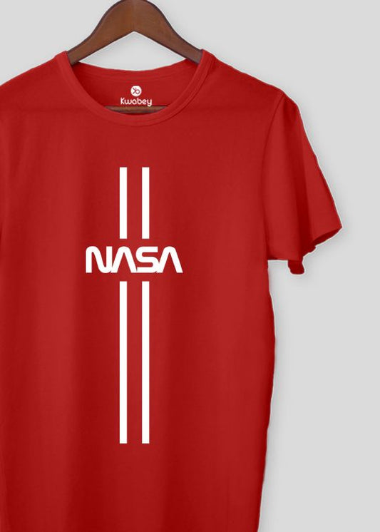 Nasa Lines Red Half Sleeve T-shirt For Men