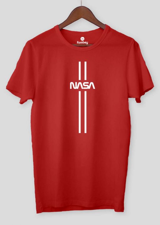 Nasa Lines Red Half Sleeve T-shirt For Men