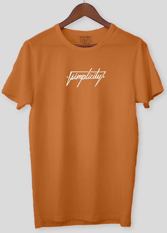 Simplicity Rust Half Sleeve T-shirt For Men