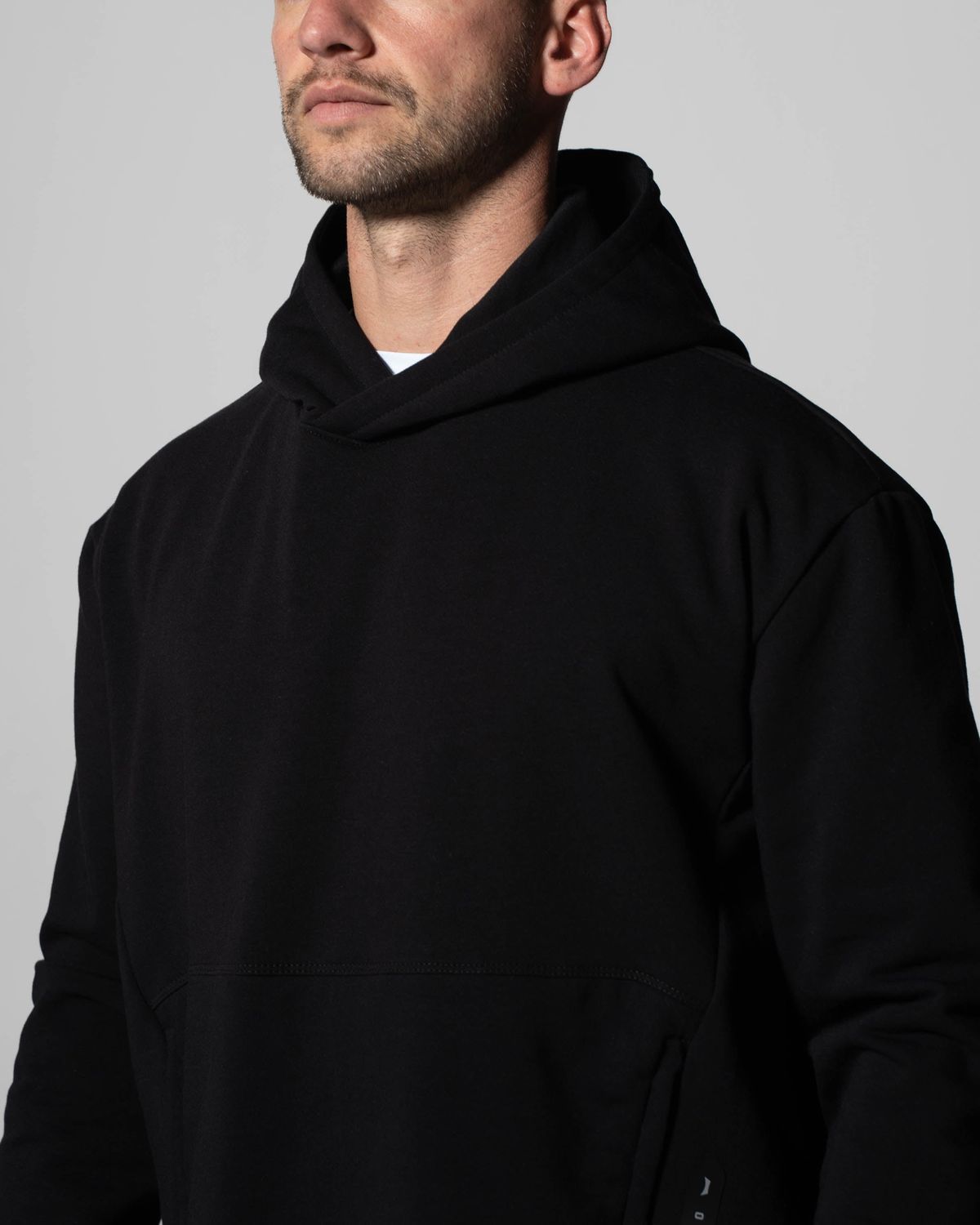 Black Plain Regular Hoodie