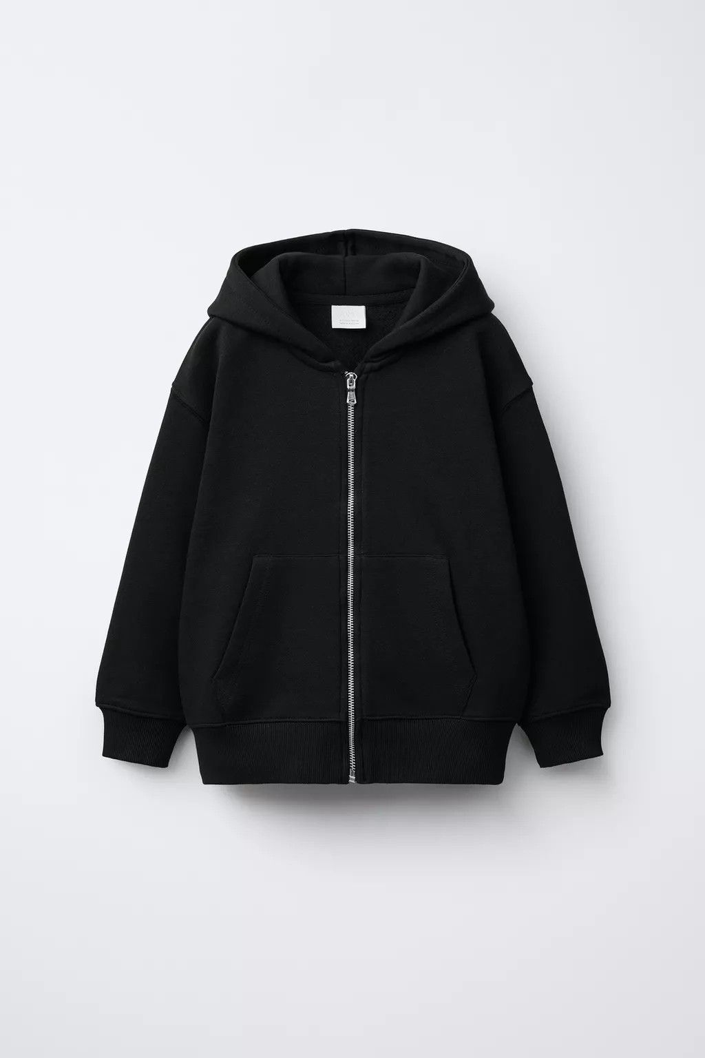 Black Loose Fit Zip-through hoodie For Men